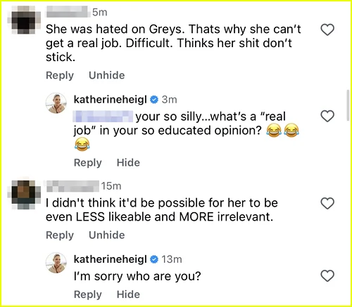 Comentários de Katherine Heigl