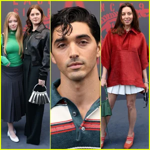 Amy Adams e filha Aviana, Taylor Zakhar Perez, Aubrey Plaza e mais estrelas participam do desfile da Lacoste durante a Paris Fashion Week 2026