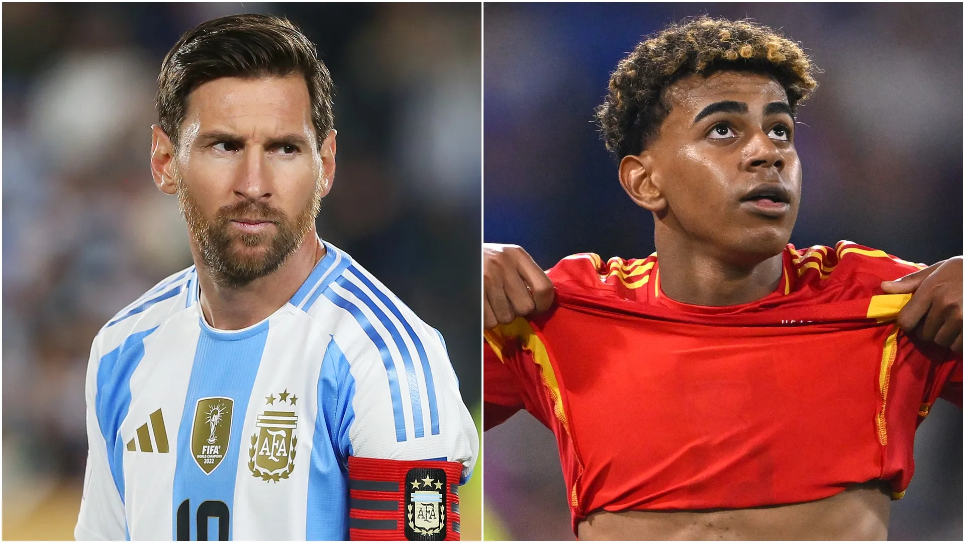 Lionel Messi da Argentina e Lamine Yamal da Espanha.