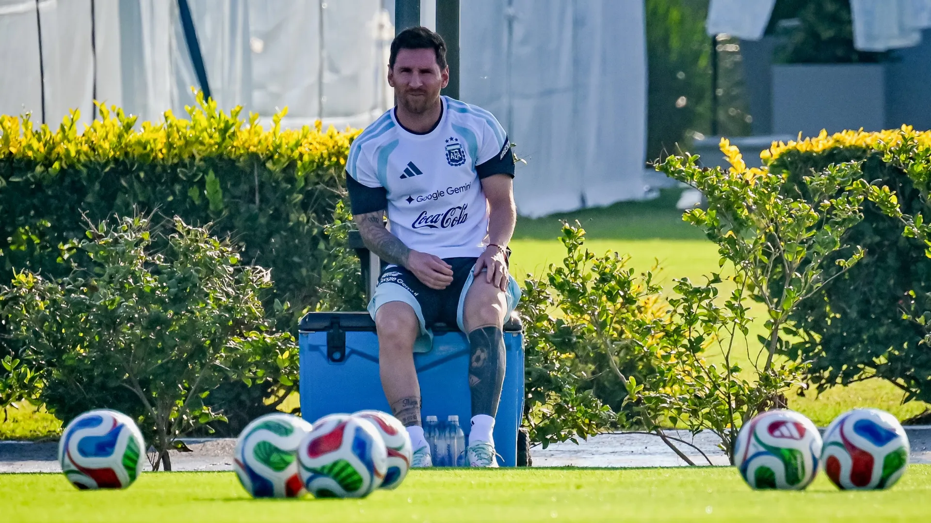 Lionel Messi, da Argentina, durante um treino.