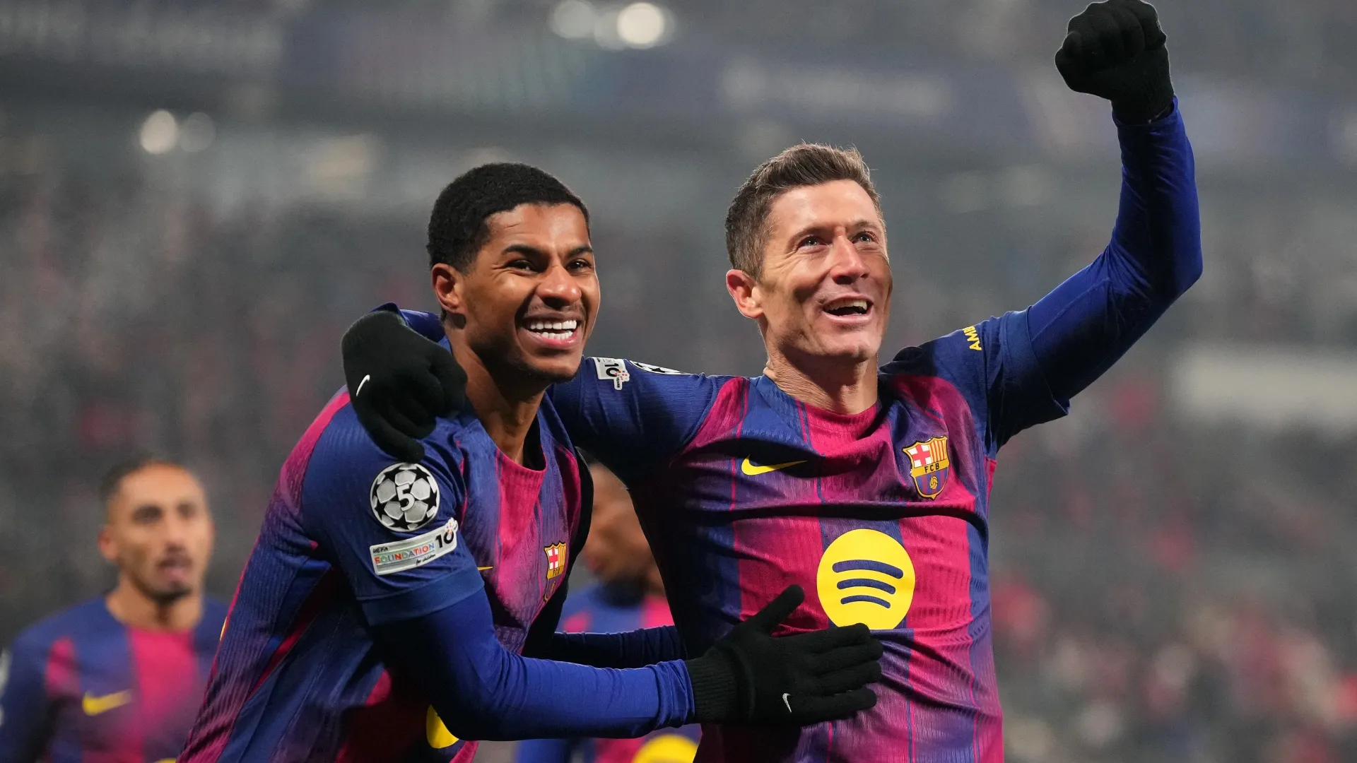 Rashford e Lewandowski formaram uma grande dupla em Barcelona