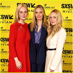 Michelle Pfeiffer se reúne com as duas irmãs Fanning enquanto estreia uma nova série com Elle no SXSW 2026