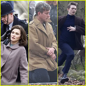 Rachel Weisz é presa durante as filmagens de uma cena dramática para o novo filme ‘Seance on a Wet Afternoon’, com Matthew Macfadyen e Joe Alwyn