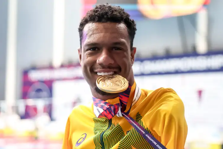 Singapura, 26/09/2025 - Nadador Gabriel Araújo no Mundial Paralímpico de Natação - Singapura 2025 - 
Foto: Wander Roberto/CPB