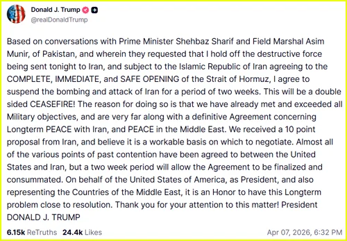 Postagem social da verdade de Donald Trump