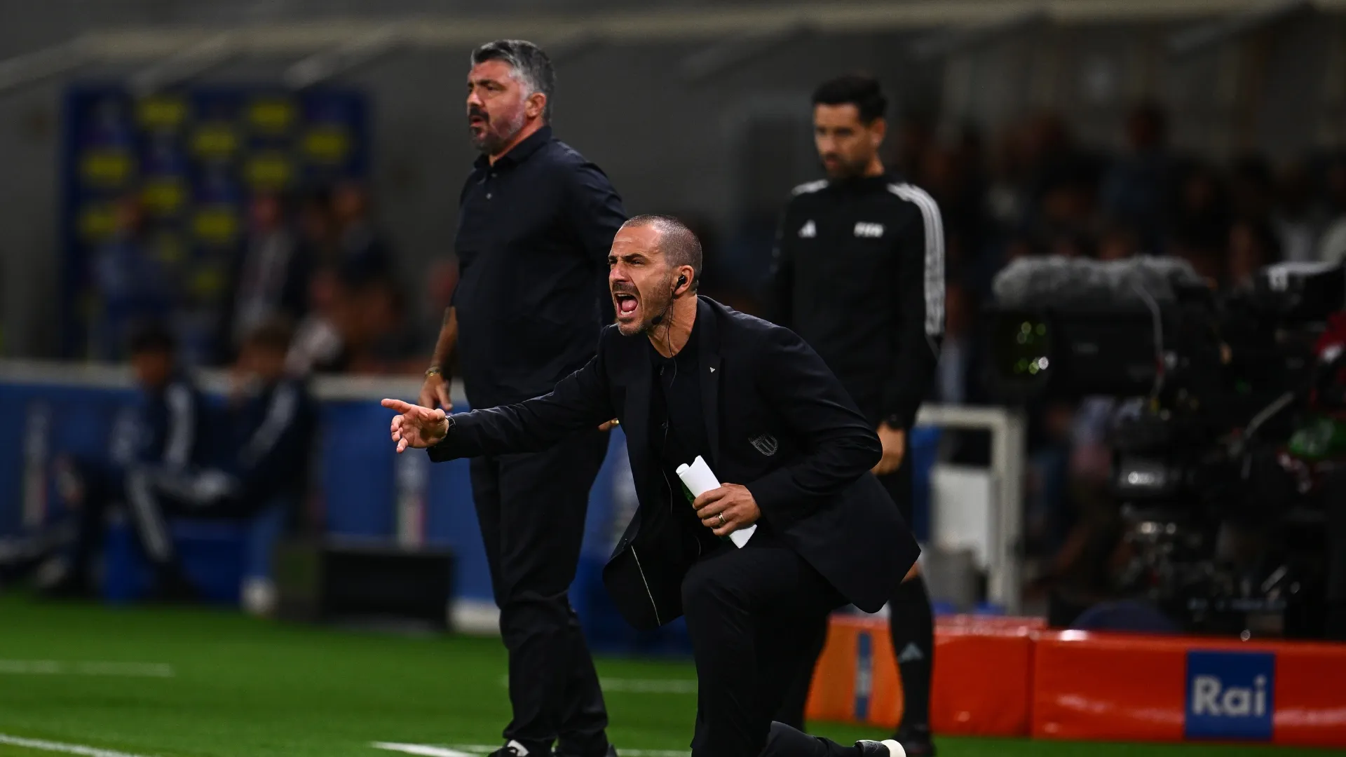 Leonardo Bonucci, da Itália, durante a partida das eliminatórias da Copa do Mundo FIFA de 2026 contra a Estônia.