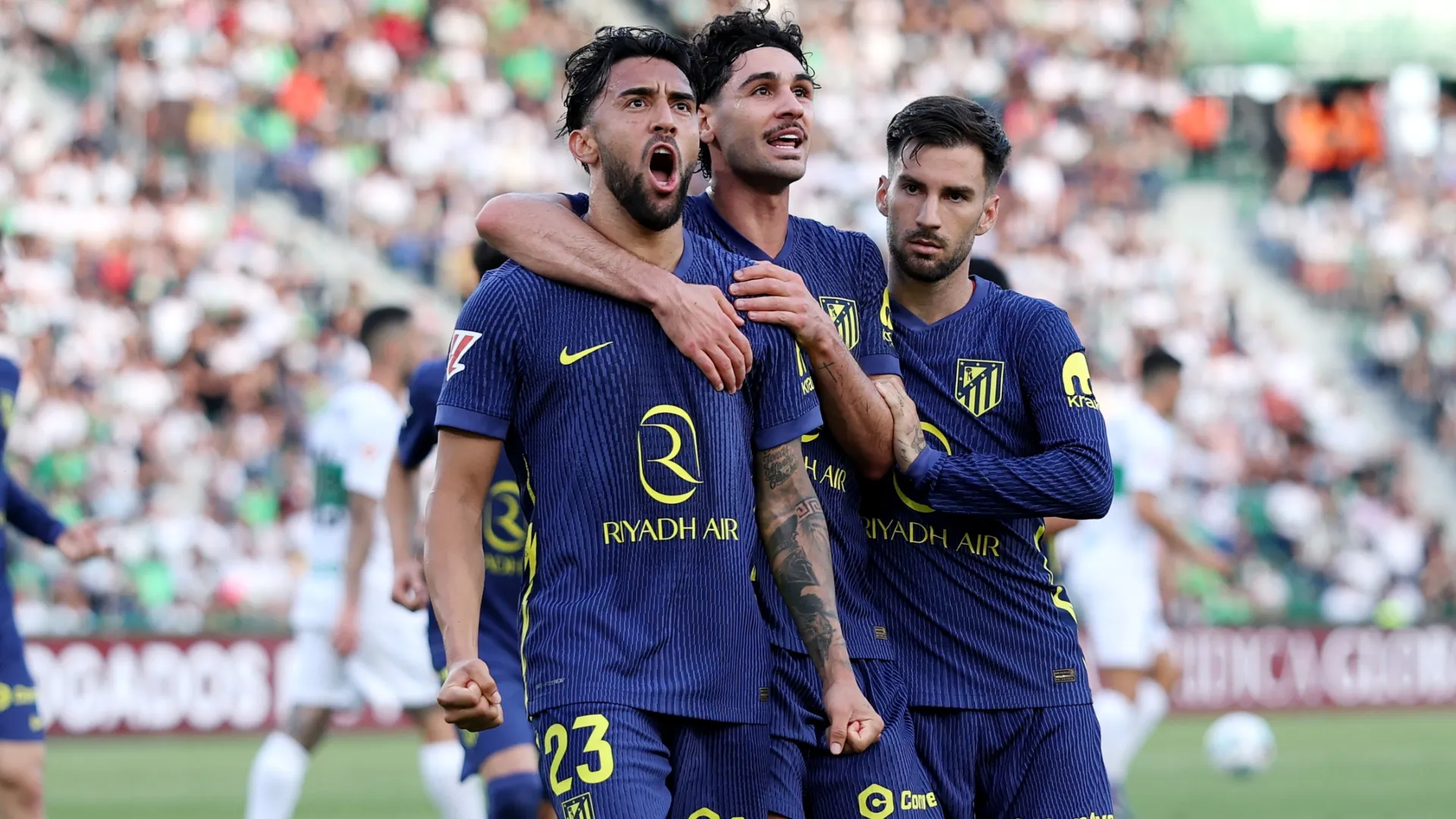 Nicolas Gonzalez do Atlético de Madrid comemorando.