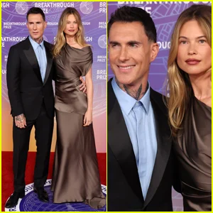 Adam Levine e sua esposa Behati Prinsloo fazem uma aparição rara no tapete vermelho no evento do Prêmio Breakthrough
