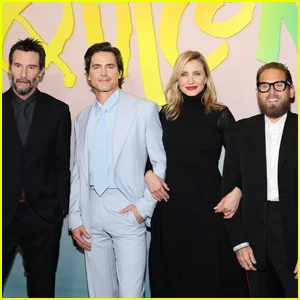 Cameron Diaz se junta aos co-estrelas Keanu Reeves, Matt Bomer e Jonah Hill na estreia de 'Outcome' em Nova York!