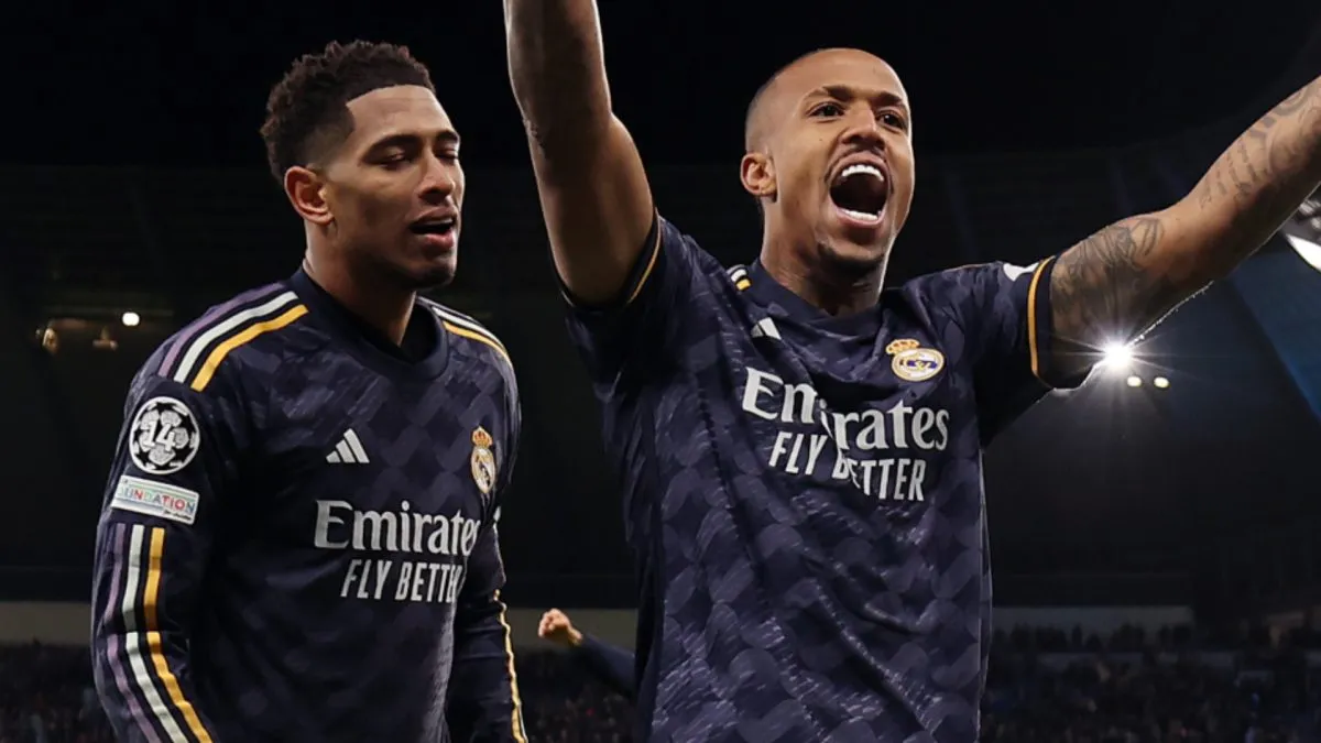 Jude Bellingham e Éder Militão, do Real Madrid