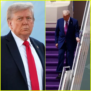 Donald Trump interrompe seu discurso sobre 'país morto' para explicar por que ele desce lentamente as escadas do avião