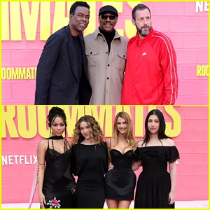 Eddie Murphy e Chris Rock participam da estreia de ‘Roommates’ para apoiar Adam Sandler e sua filha Sadie Sandler