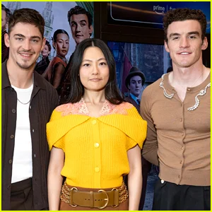 Hero Fiennes Tiffin junta-se aos co-estrelas de 'Young Sherlock' Donal Finn e Zine Tseng no evento FYC