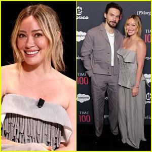 Hilary Duff e seu marido Matthew Koma fazem uma aparição rara no tapete vermelho no Time100 Summit