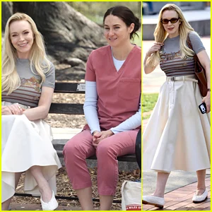 Lindsay Lohan sorri enquanto filma mais cenas de ‘Count My Lies’ com Shailene Woodley