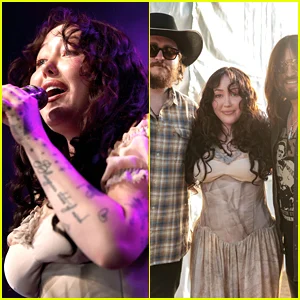 Noah Cyrus traz o pai Billy Ray e o irmão Braison durante a estreia na diligência