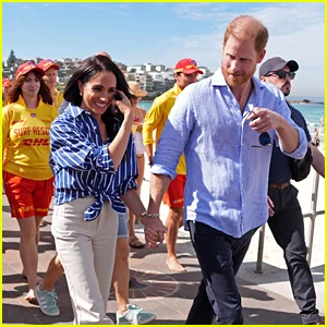 Príncipe Harry e Meghan Markle visitam Bondi Beach em Sydney para conhecer sobreviventes do ataque terrorista do ano passado