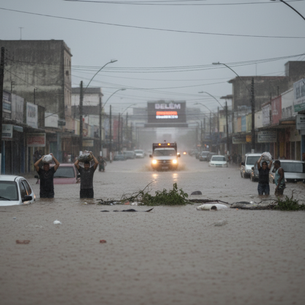 Belém decreta emergência em razão de fortes chuvas