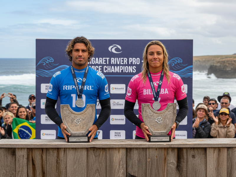 Surfe: Gabriel Medina e Luana Silva são vice em Margaret River