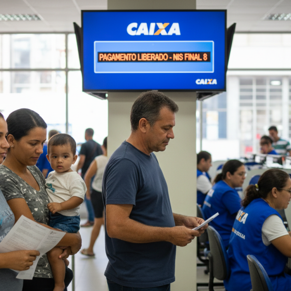 Caixa paga Bolsa Família a beneficiários com NIS de final 8