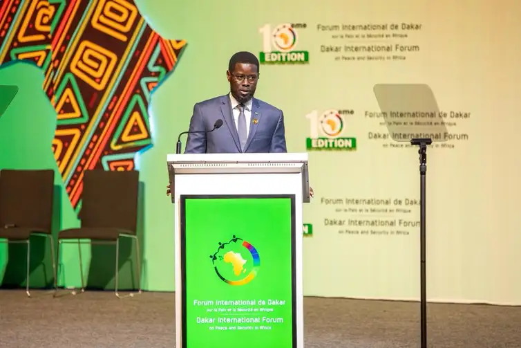 Dacar - 20/04/2026 - Abertura do Fórum internacional de Dacar. ( Presidente de Senegal, Bassirou Diomaye).  Foto: FÓRUM INTERNACIONAL DE DACAR