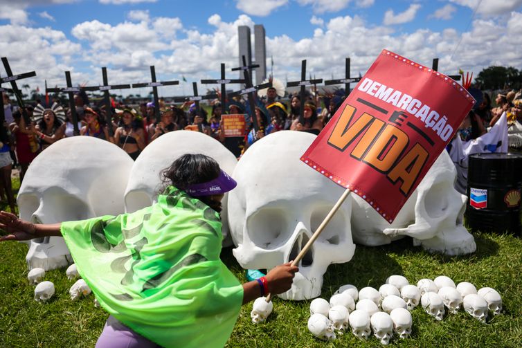 Brasília (DF) 07/04/2026 - Indígenas de todo o país realizam marcha em Brasília em defesa de seus direitos Foto: Fabio Rodrigues-Pozzebom/ Agência Brasil