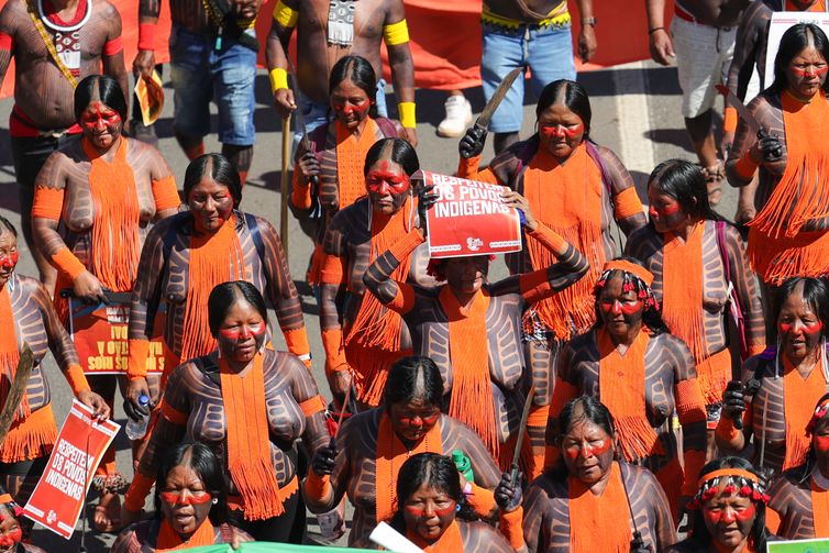 Brasília (DF) 07/04/2026 - Indígenas de todo o país realizam marcha em Brasília em defesa de seus direitos Foto: Fabio Rodrigues-Pozzebom/ Agência Brasil