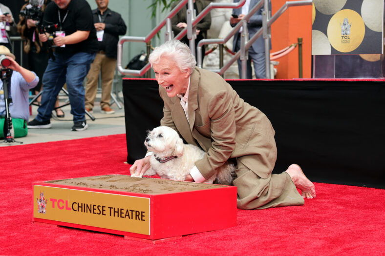 Glenn Close na cerimônia de impressão de mão