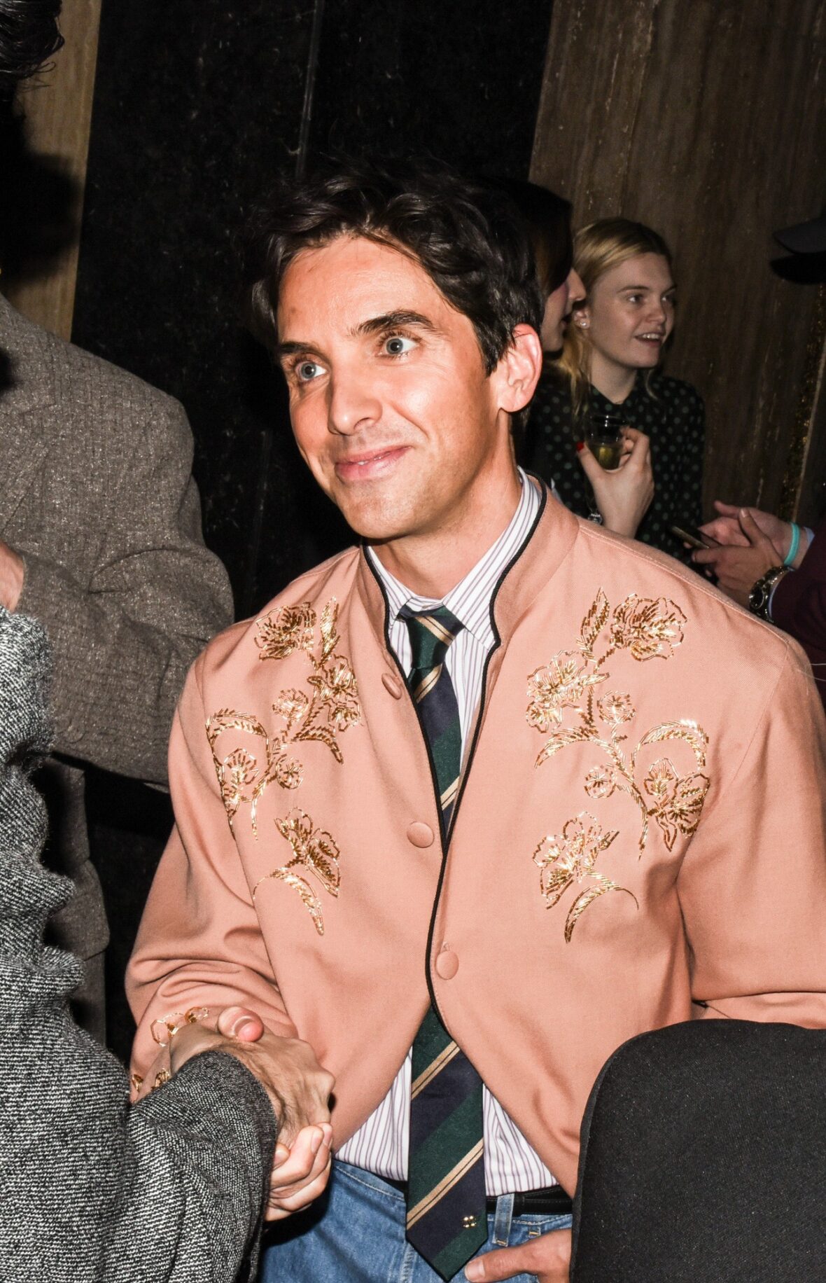 Paul W. Downs na festa de Valentino em Los Angeles com Alessandro Michele