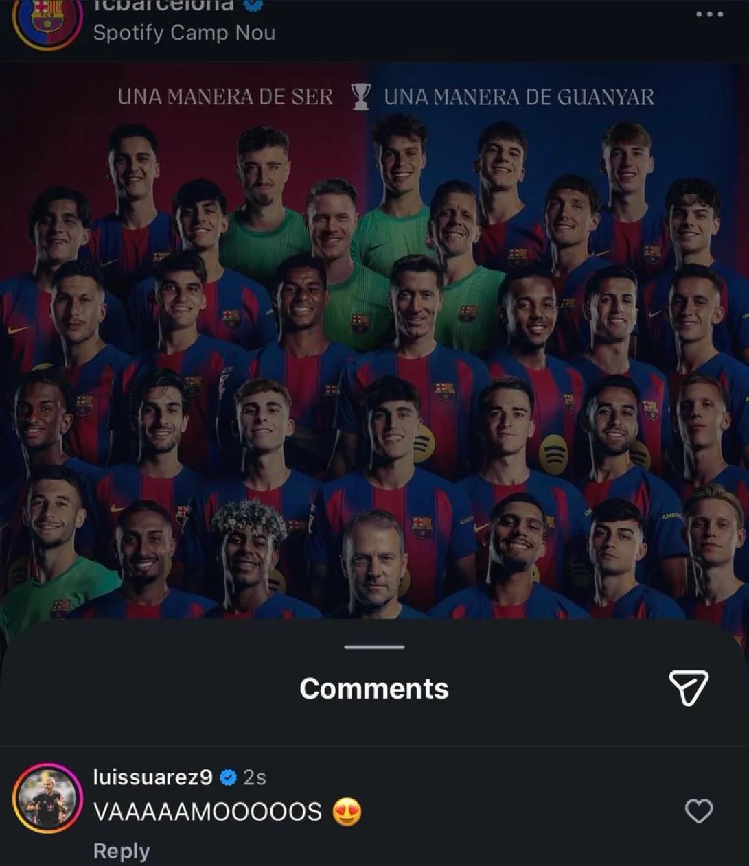 Comentário de celebração de Luis Suarez.