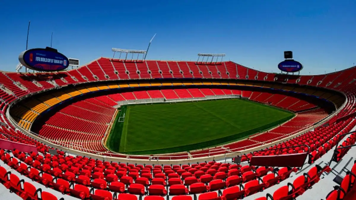 KANSAS CITY, MISSOURI - MAY 11: A general view of Arrowhead Stadium ahead of the 2026 World Cup at Kansas City Stadium on May 11, 2026 in Kansas City, Missouri. (Photo by Jay Biggerstaff/Getty Images)