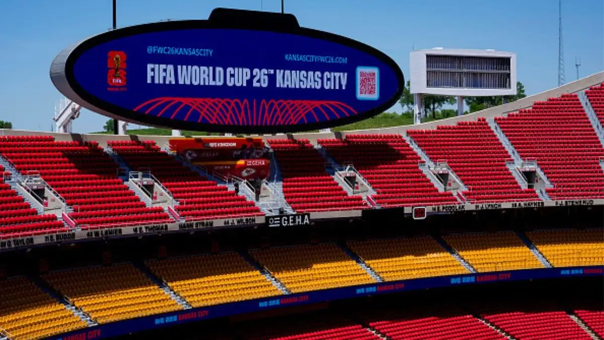 KANSAS CITY, MISSOURI - MAY 11: A general view of Arrowhead Stadium ahead of the 2026 World Cup at Kansas City Stadium on May 11, 2026 in Kansas City, Missouri. (Photo by Jay Biggerstaff/Getty Images)