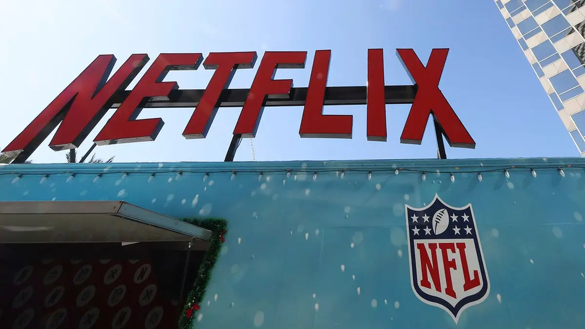 Netflix and NFL signage advertising Christmas Day games