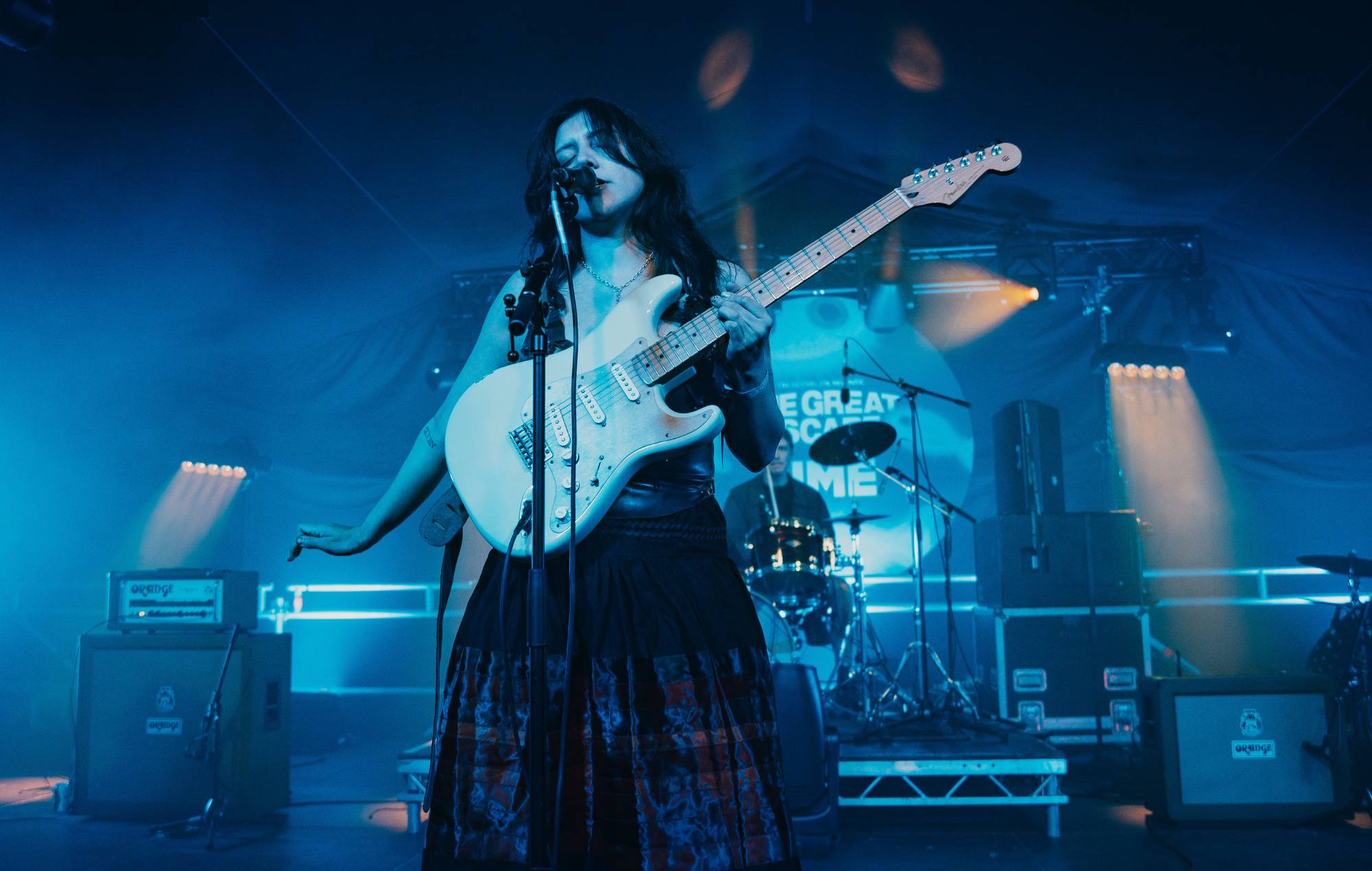 Ribbon Skirt live at the NME Beach stage at The Great Escape 2026. Credit: Chloe Hashemi for NME