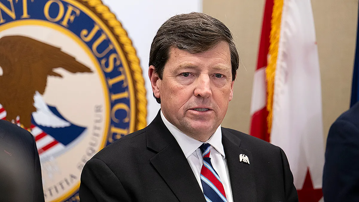 Ed Martin speaking at a press conference in Washington, D.C.