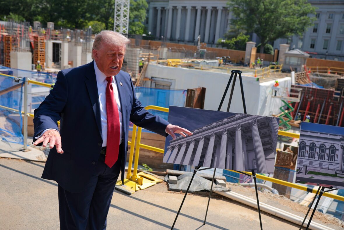 Fotos do canteiro de obras do salão de baile Donald Trump