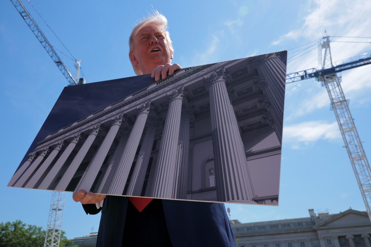 Fotos do canteiro de obras do salão de baile Donald Trump
