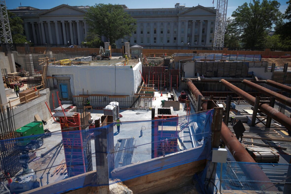 Fotos do canteiro de obras do salão de baile Donald Trump