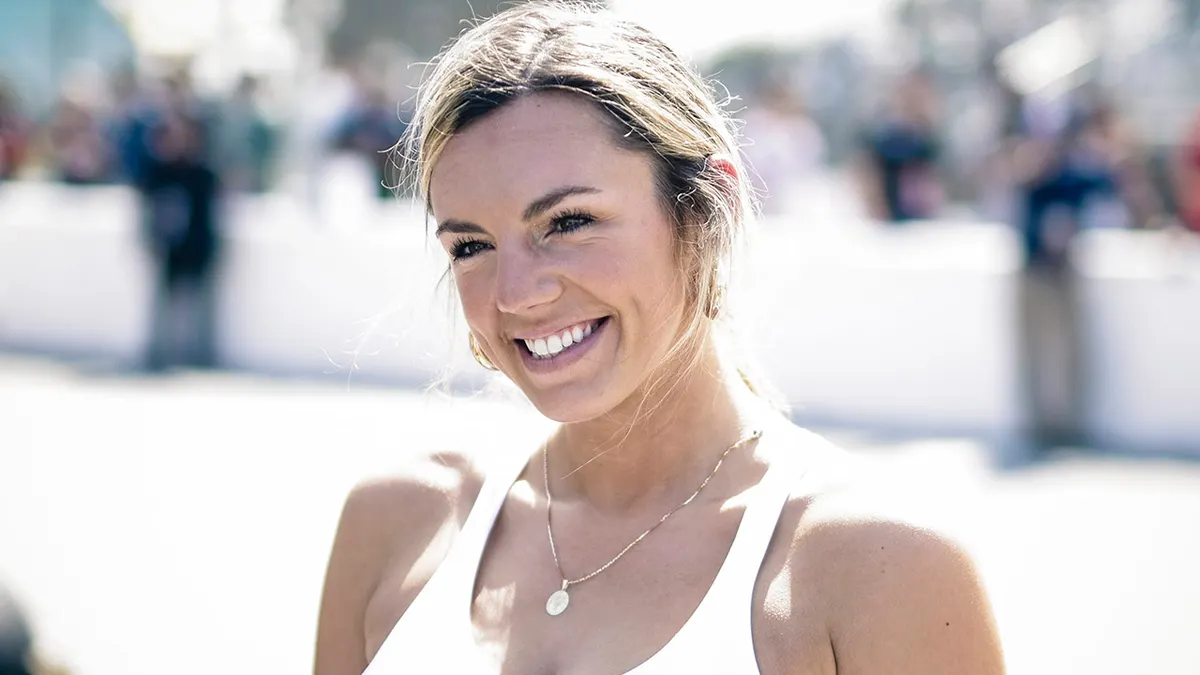 Annie Agar attending the IndyCar Experience at the Acura Grand Prix of Long Beach