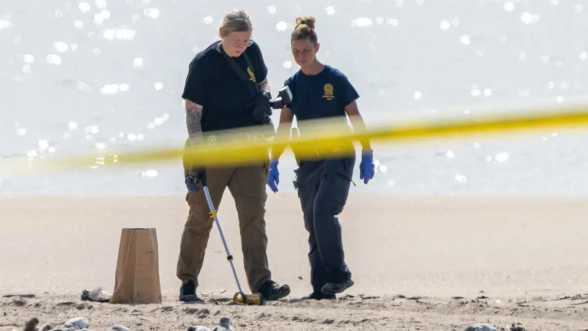 The children of Erin Merdy, 30, were found unconscious near the shoreline of Coney Island Beach during a frantic overnight search early Monday, Sept. 12, 2022.
