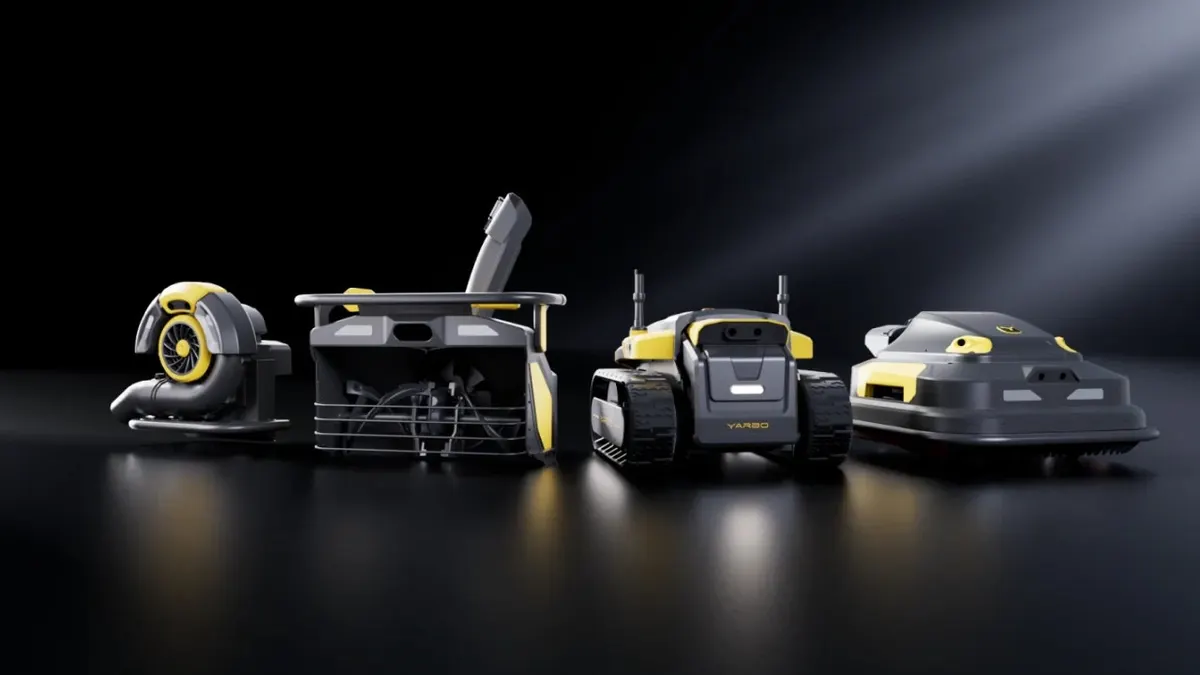 A set of robot lawn mowers