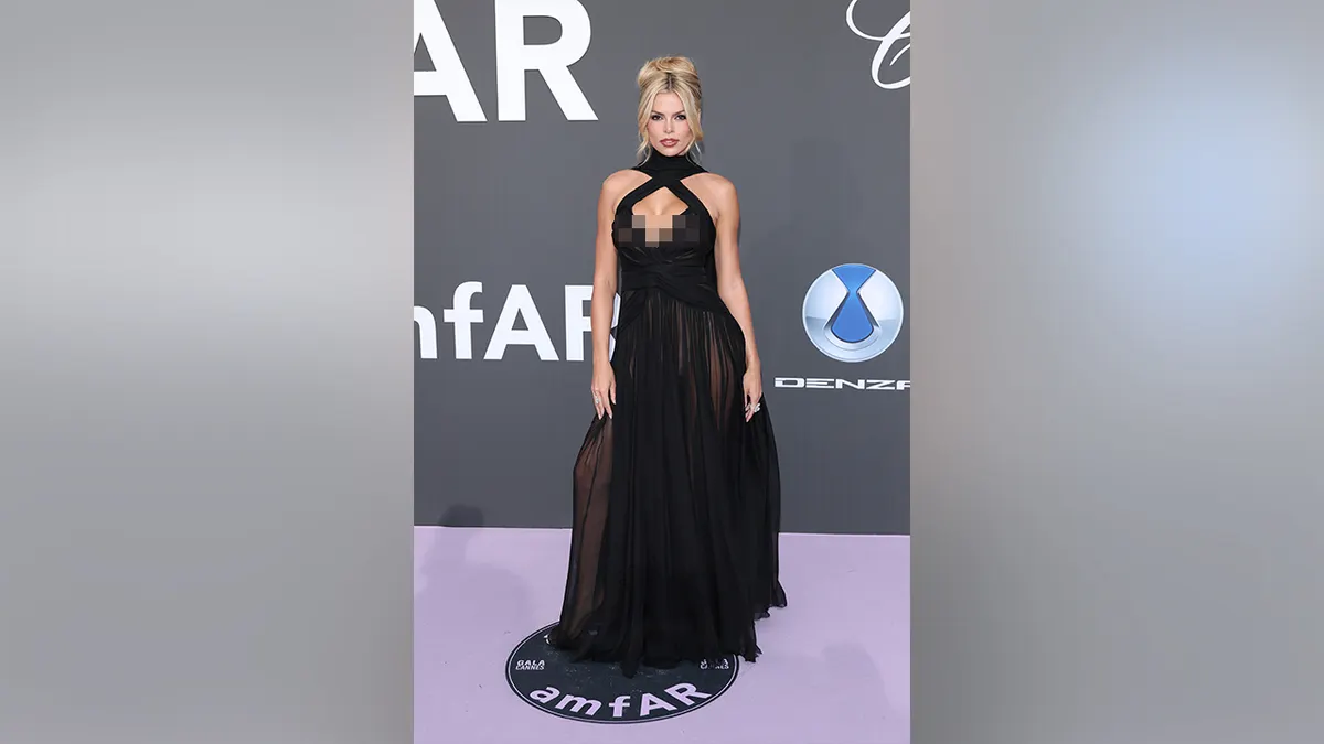 Brooks Nader at the Cannes Film Festival in a sheer dress in May 2026.