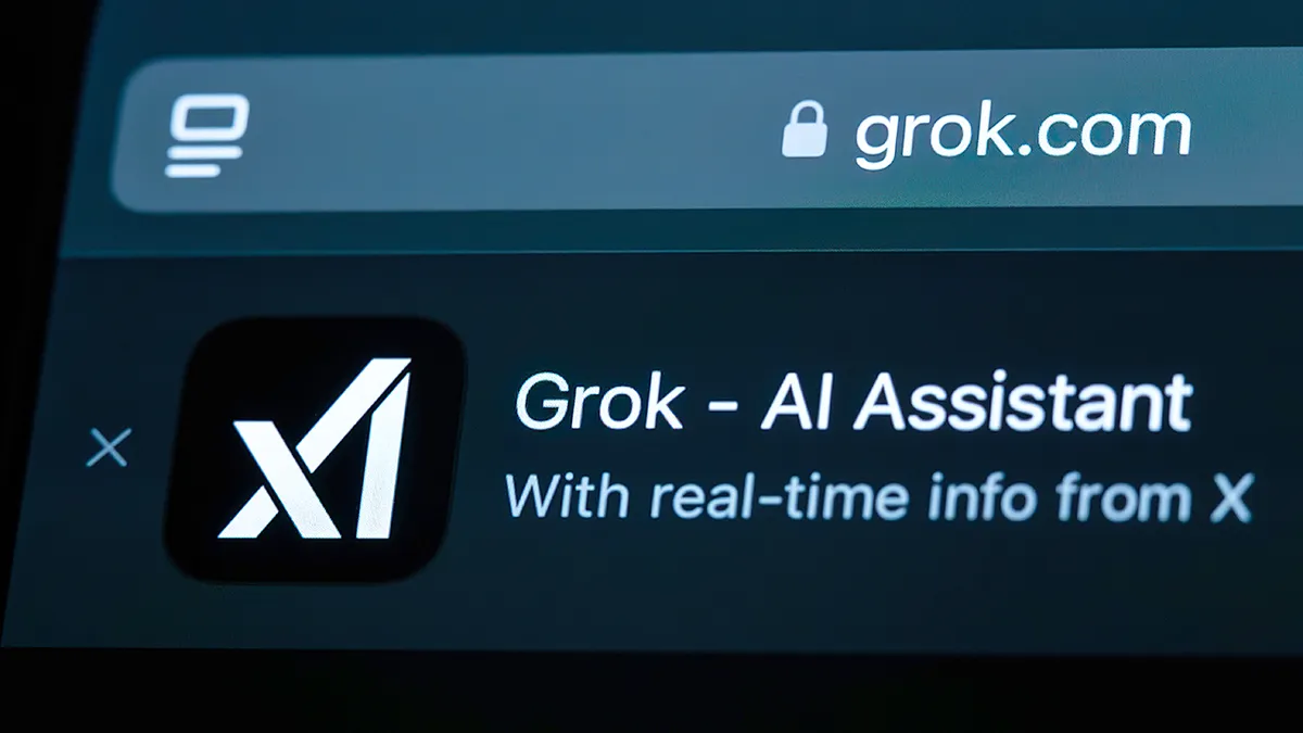 Grok login screen