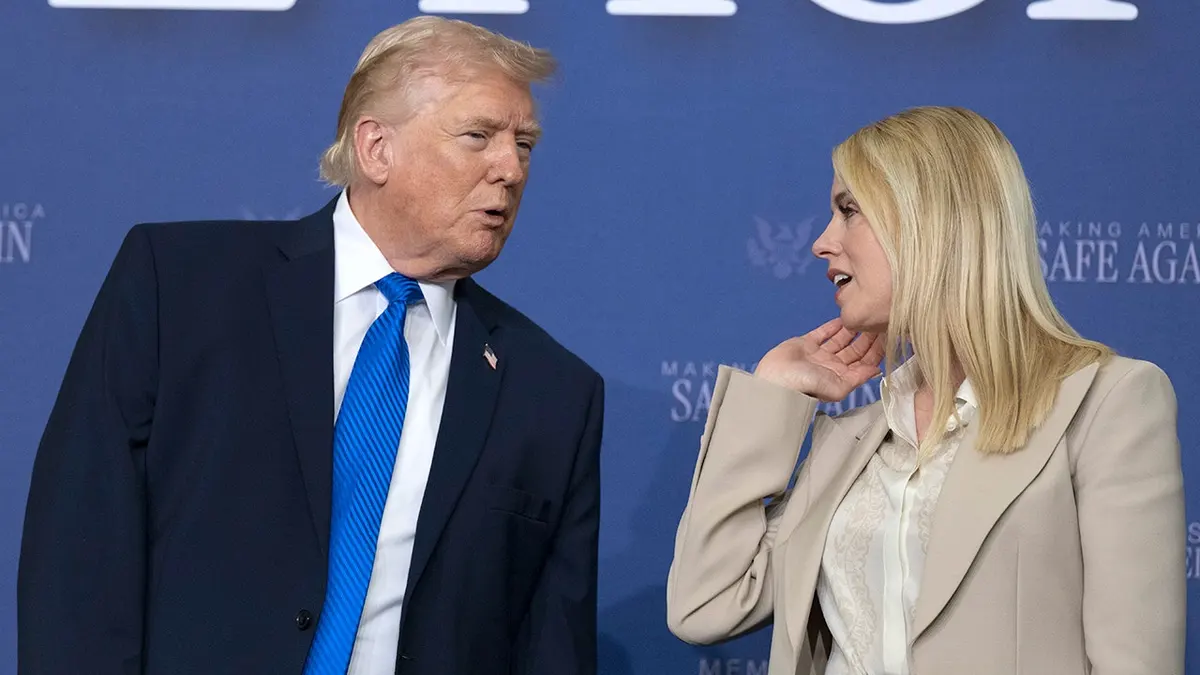 President Donald Trump and then-U.S. Attorney General Pam Bondi