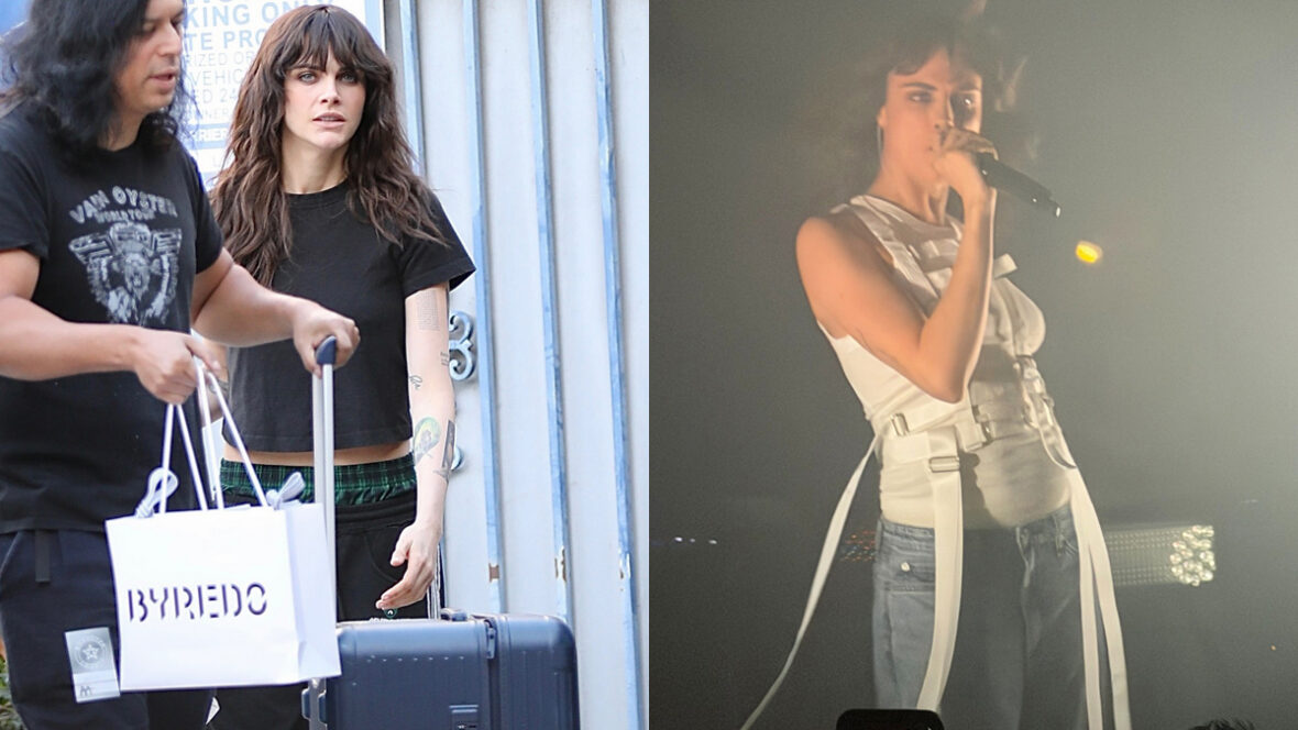 Cara Delevingne se apresentando em show intimista em Los Angeles