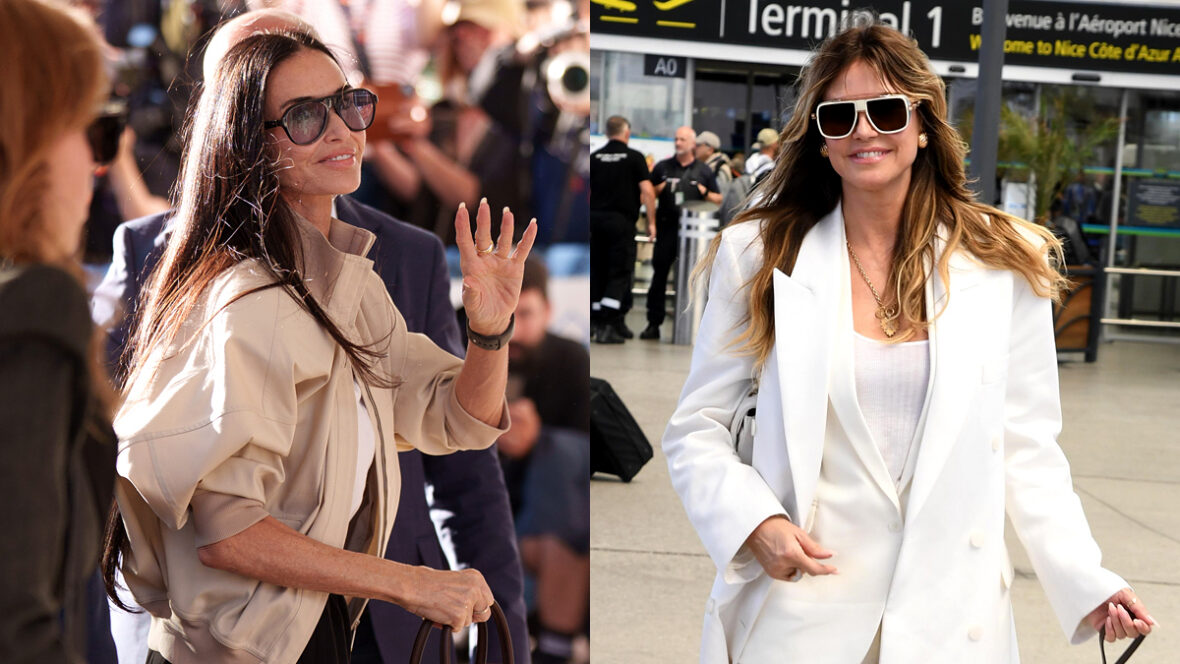 chegada de demi-moore-cannes Demi Moore e Heidi Klum chegam a Cannes, França