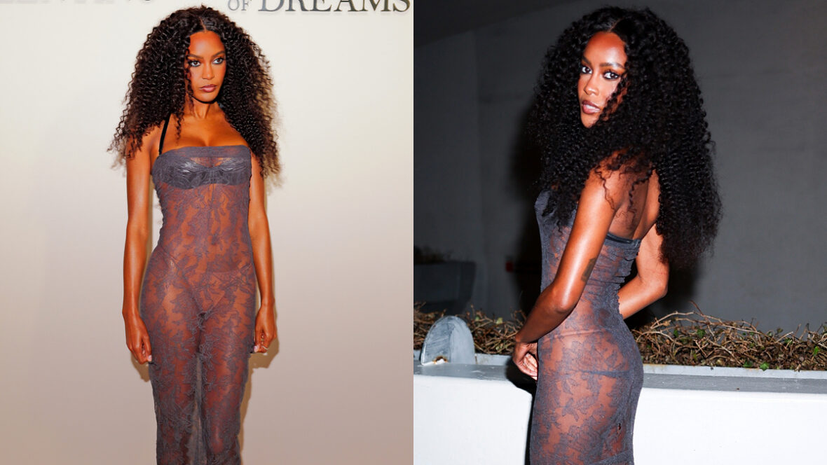 Ciara Miller participa da festa CULT100 com vestido de renda preto
