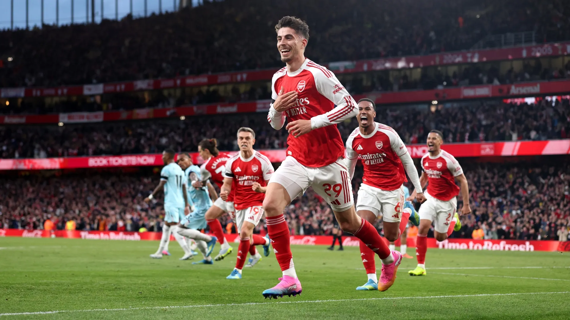Kai Havertz do Arsenal comemorando.