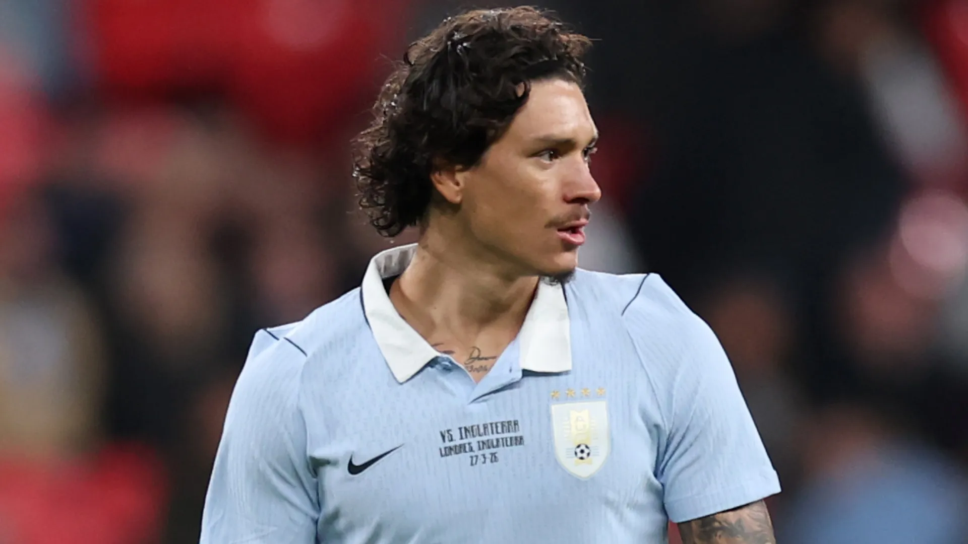 Darwin Nunez do Uruguai durante o amistoso internacional.