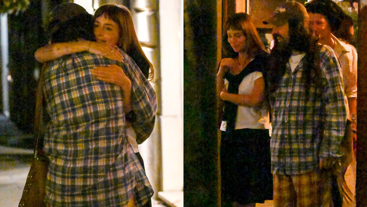 dakota-johnson-alessandro-michele-roma Dakota Johnson abraçando Alessandro Michele / Dakota Johnson e Alessandro Michele saem de um restaurante lado a lado